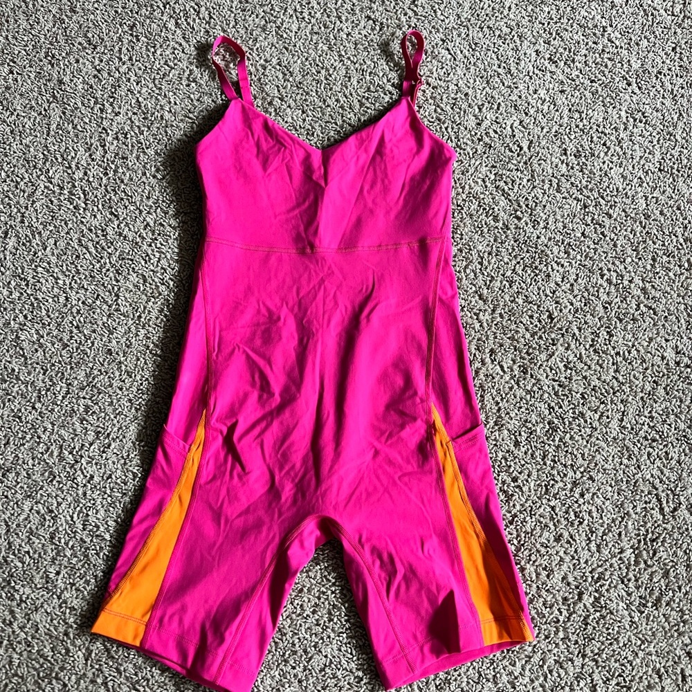Outdoor Voices Bright Pink Athletic Bodysuit